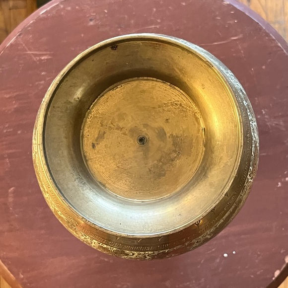 Vintage Etched Brass Vase Dark Academia Bohemian - Picture 4 of 6